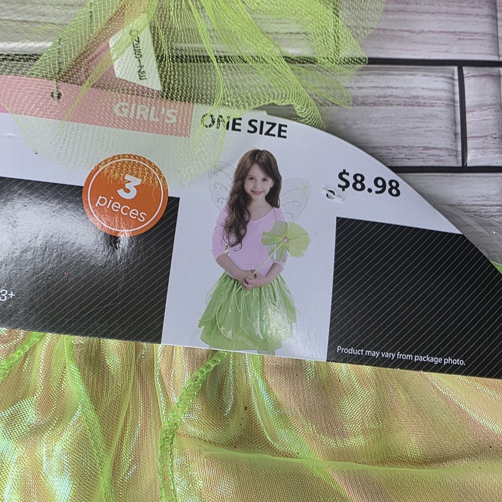 New Halloween Costume Girls Fairy Kit Tutu Wand Wings Pretend Play Dress Up - Picture 3 of 9